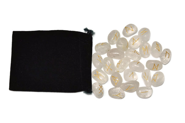 Crystal Quartz Tumble Runes - Healing Crystals India