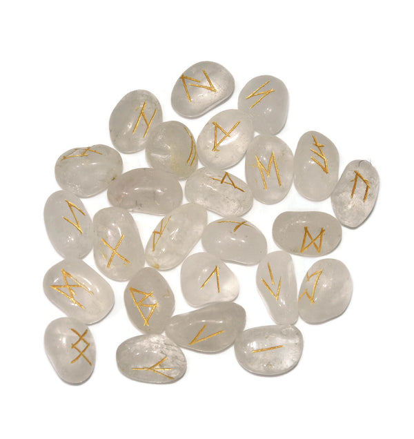 Crystal Quartz Tumble Runes - Healing Crystals India