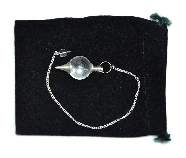 Crystal Quartz Ball Pendulum - Healing Crystals India