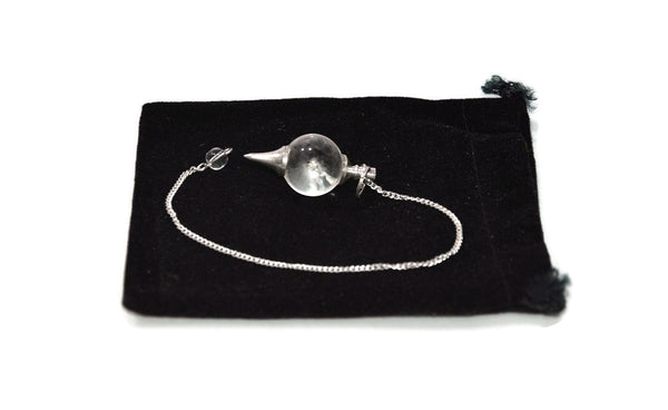 Crystal Quartz Ball Pendulum - Healing Crystals India