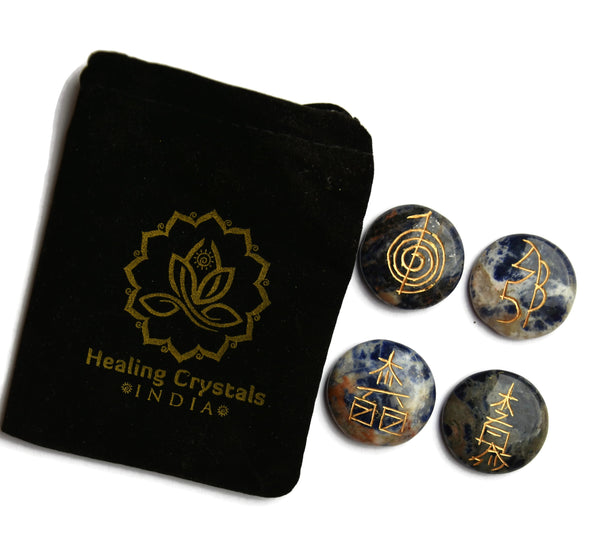 Sodalite Round Reiki Set - Healing Crystals India