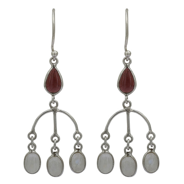 Buy Certified Rainbow Moonstone 925 Sterling Silver Chandelier Earring