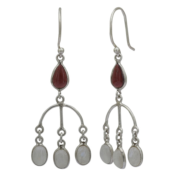 Buy Certified Rainbow Moonstone 925 Sterling Silver Chandelier Earring