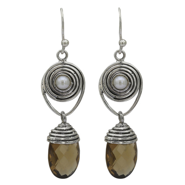 Buy natural Citrine crystal 925 Silver Dangle Earring
