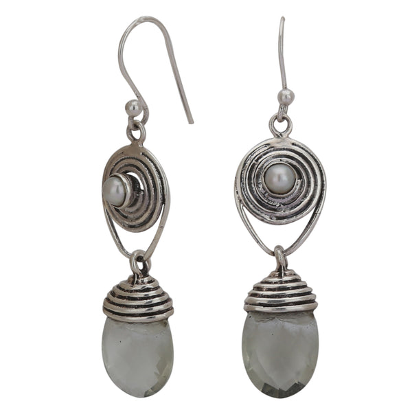 Smoky Quartz 925 Silver Earring - Healing Crystals India