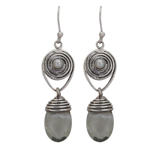 Smoky Quartz 925 Silver Earring - Healing Crystals India
