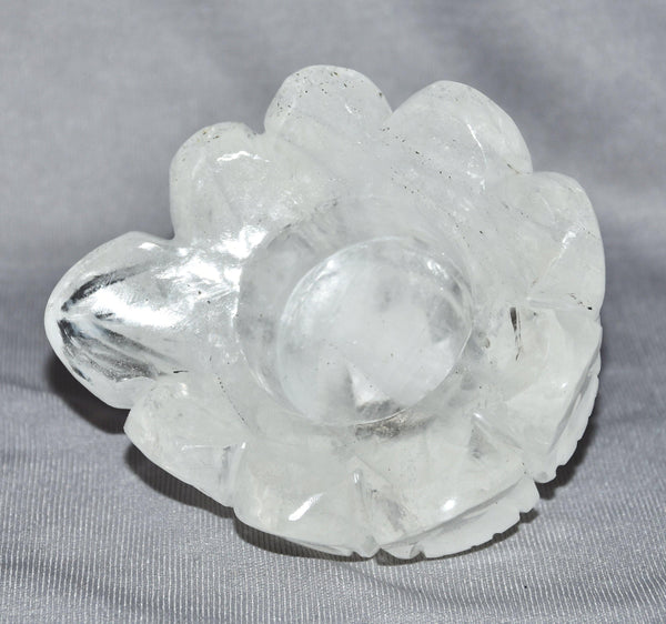Crystal Quartz Carving Flower 4 Inches - Healing Crystals India