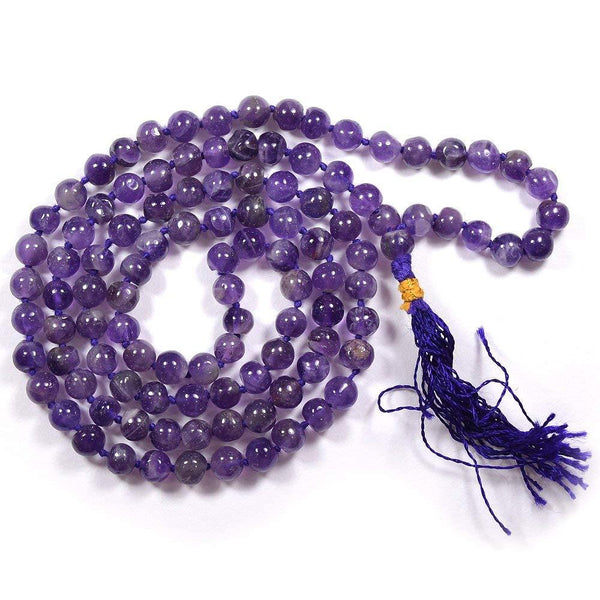 Amethyst Jape Mala 108 Beads - Healing Crystals India