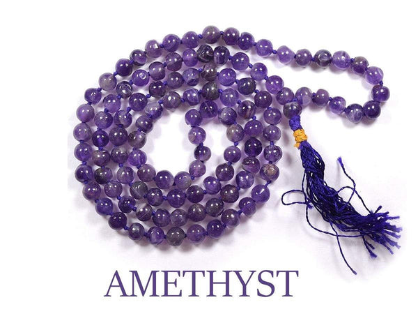 Amethyst Jape Mala 108 Beads - Healing Crystals India