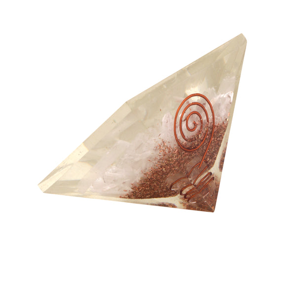 Selenite Orgonite Pyramid 2 Inches - Healing Crystals India