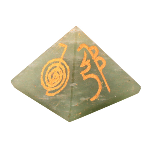 Green Aventurine Reiki Pyramid 1 Inches - Healing Crystals India