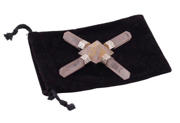 Rose Quartz Reiki 4 Pencil Energy Generator - Healing Crystals India