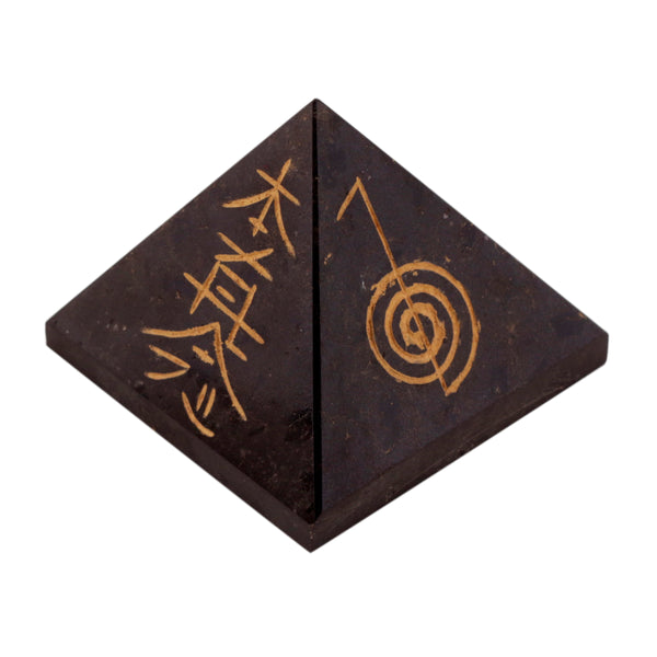 Black Tourmaline Reiki Pyramid 2 Inches - Healing Crystals India