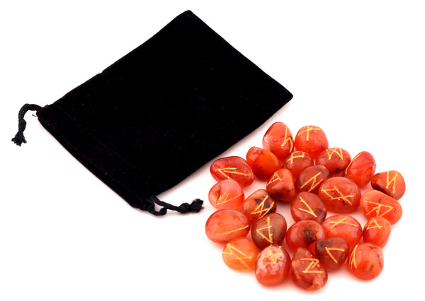 Buy Natural Carnelian crystal Tumbled Rune Set