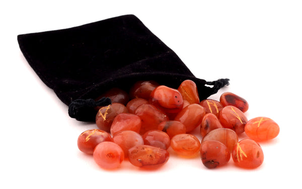 Buy Natural Carnelian crystal Tumbled Rune Set