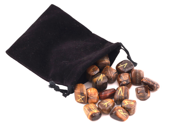 Buy Certified Tiger Eye Tumbled Rune Set