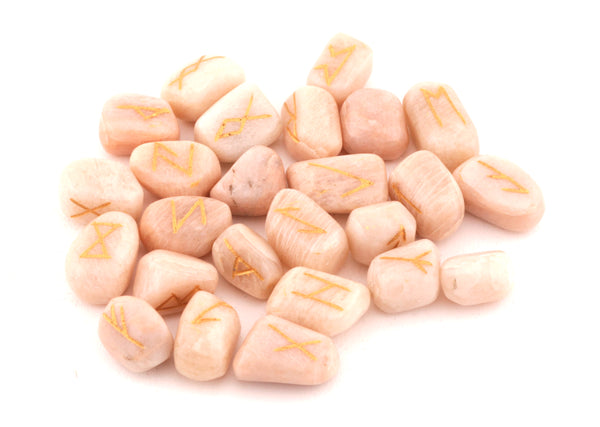 Peach Moonstone Tumbled Runes - Healing Crystals India