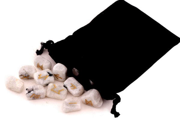 Buy Certified Rainbow Moonstone Tumbled Rune Set