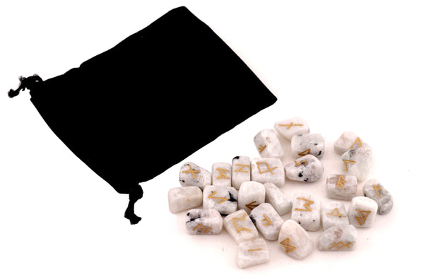 Buy Certified Rainbow Moonstone Tumbled Rune Set