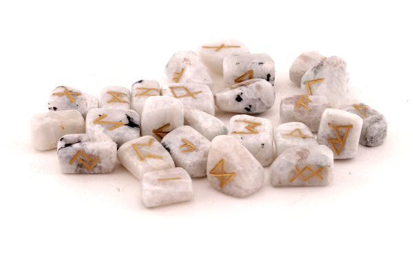 Buy Certified Rainbow Moonstone Tumbled Rune Set