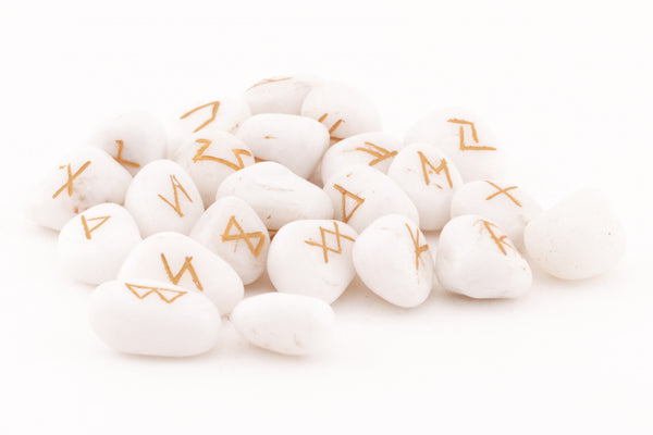 Buy Certified White Agate Tumbled Rune Set