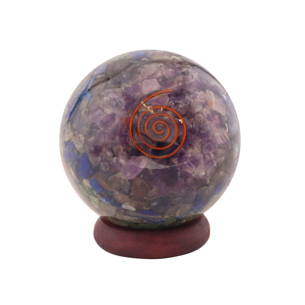 Seven Chakra Orgone Layer Sphere 2 Inches - Healing Crystals India