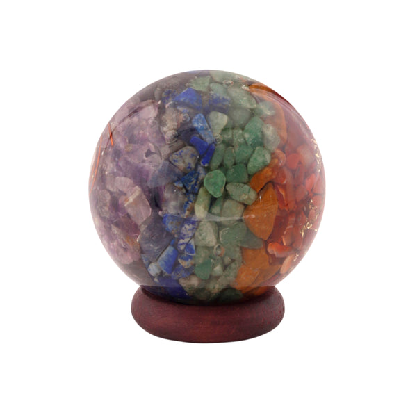 Seven Chakra Orgone Layer Sphere 2 Inches - Healing Crystals India