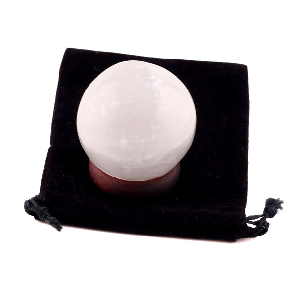 Buy natural White Selenite crystal sphere