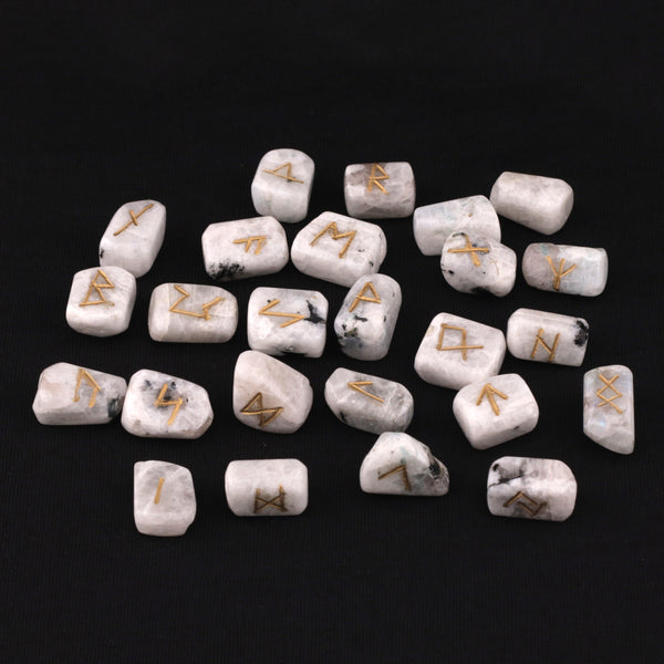 Buy Certified Rainbow Moonstone Tumbled Rune Set