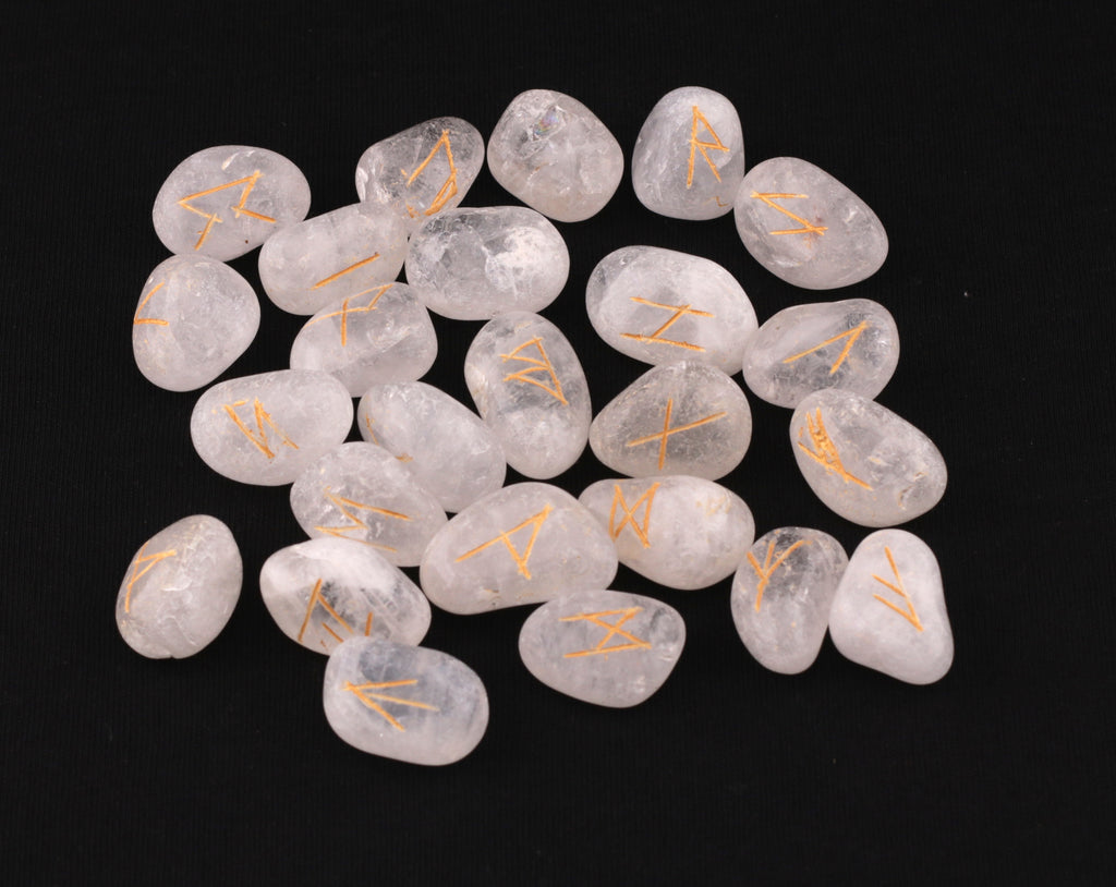 Crystal Quartz Tumble Runes - Healing Crystals India