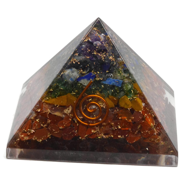 Seven Chakra Orgone Original Pyramid 2.5 Inches - Healing Crystals India