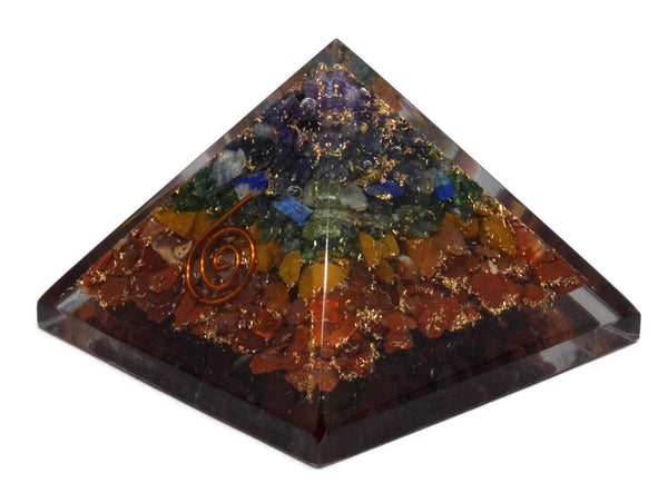 Seven Chakra Orgone Original Pyramid 2.5 Inches - Healing Crystals India