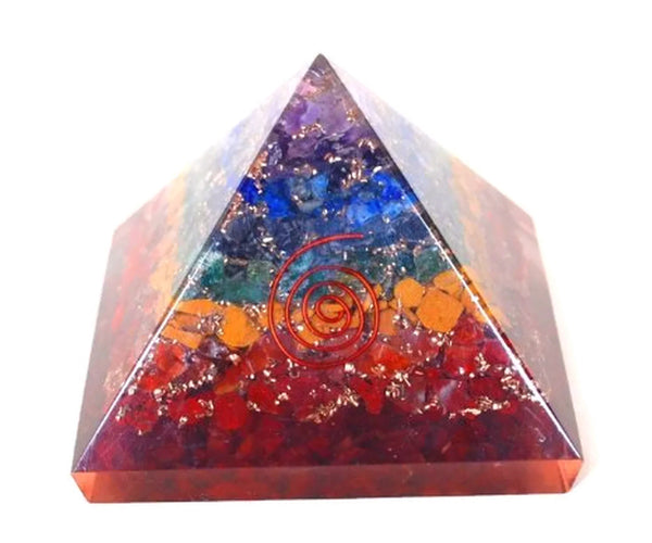 Seven Chakra Orgone Original Pyramid 2.5 Inches - Healing Crystals India