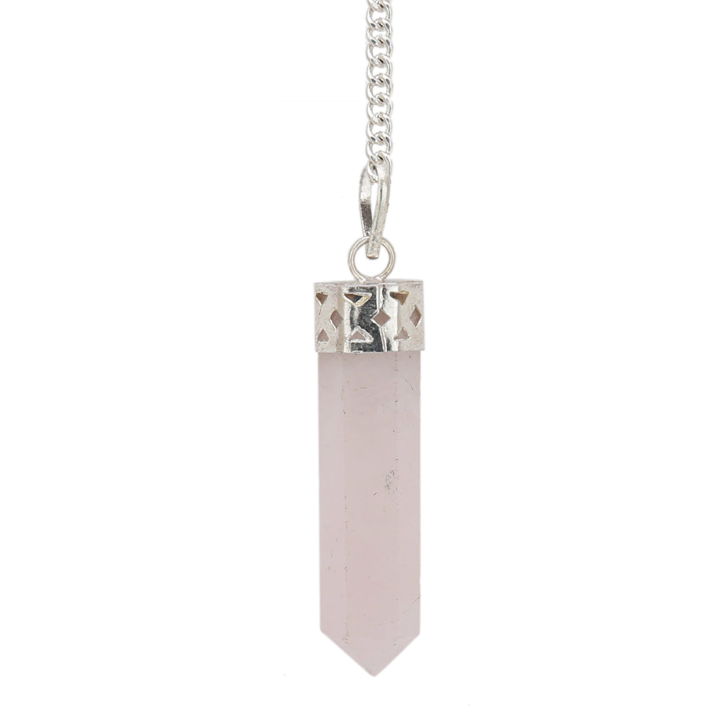 Rose Quartz Pencil Pendant - Healing Crystals India