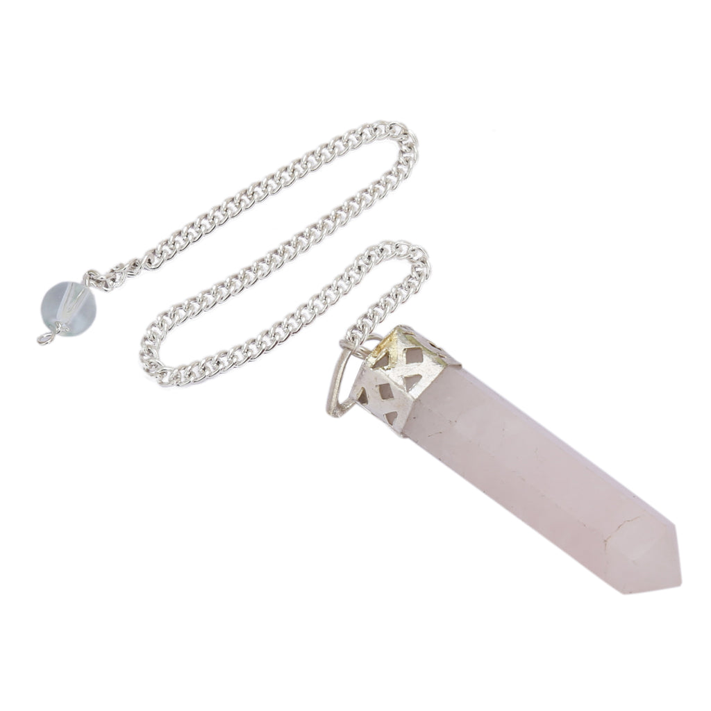 Rose Quartz Pencil Pendant - Healing Crystals India