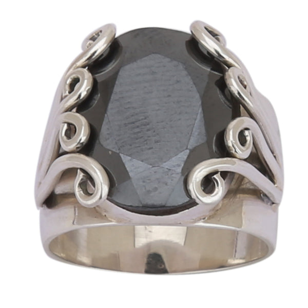 Hematite 925 Silver Ring - Healing Crystals India