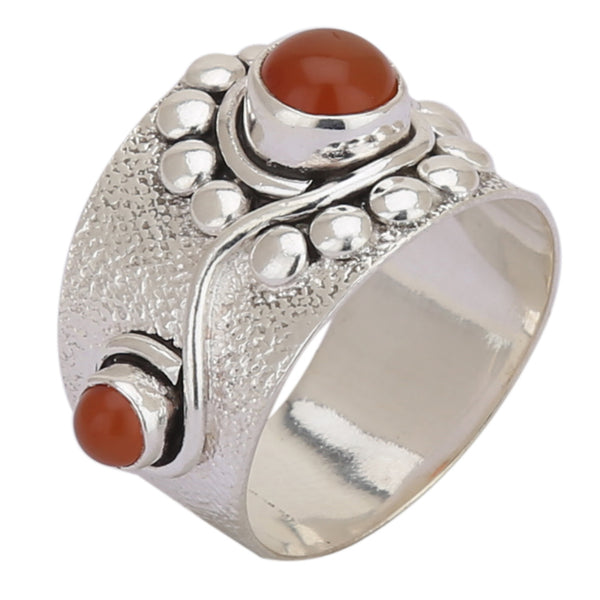 Buy Natural Carnelian Silver Ring