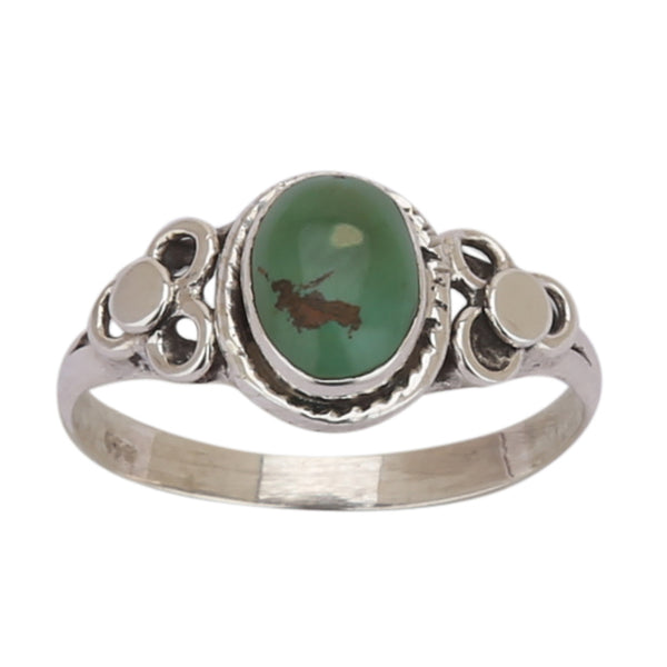 Green Turquoise 925 Silver Ring - Healing Crystals India