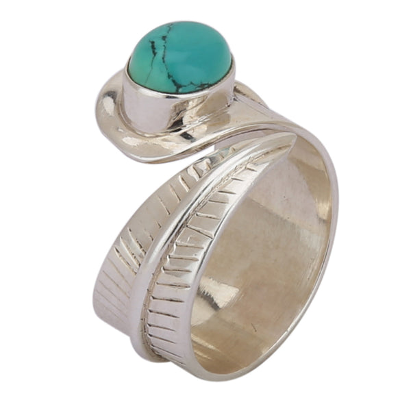 Blue Turquoise 925 Silver Ring - Healing Crystals India