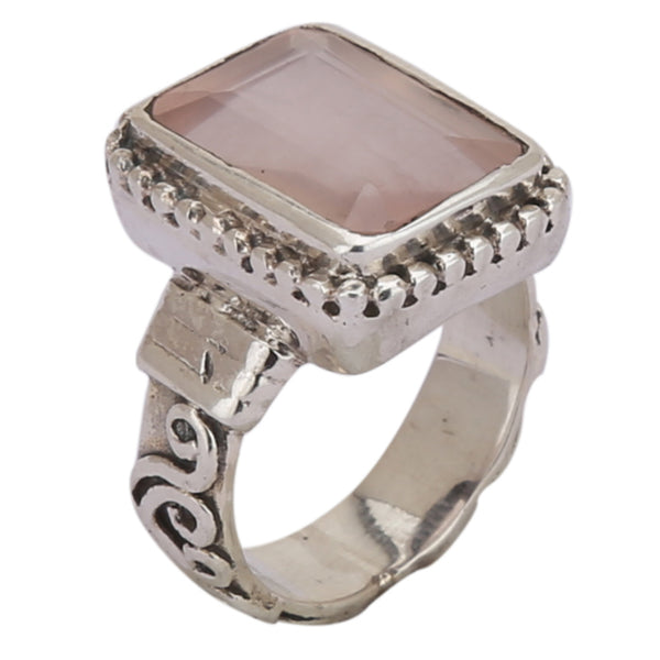 Buy Certified Rose Quartz 925 Silver Ring