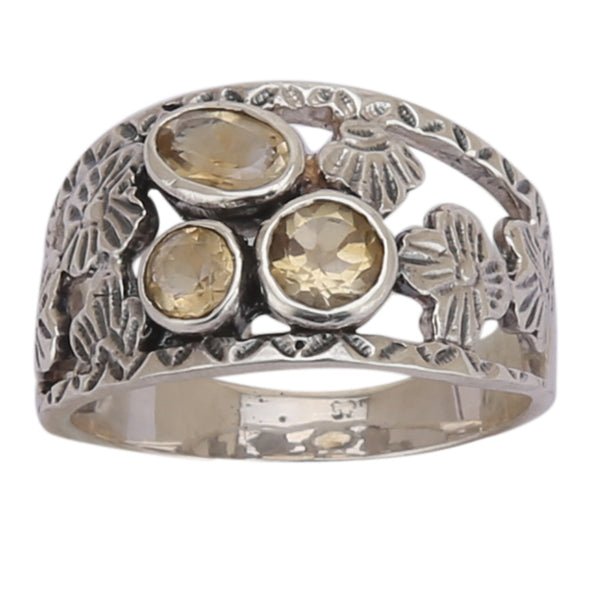 Buy natural Citrine crystal 925 Silver Ring