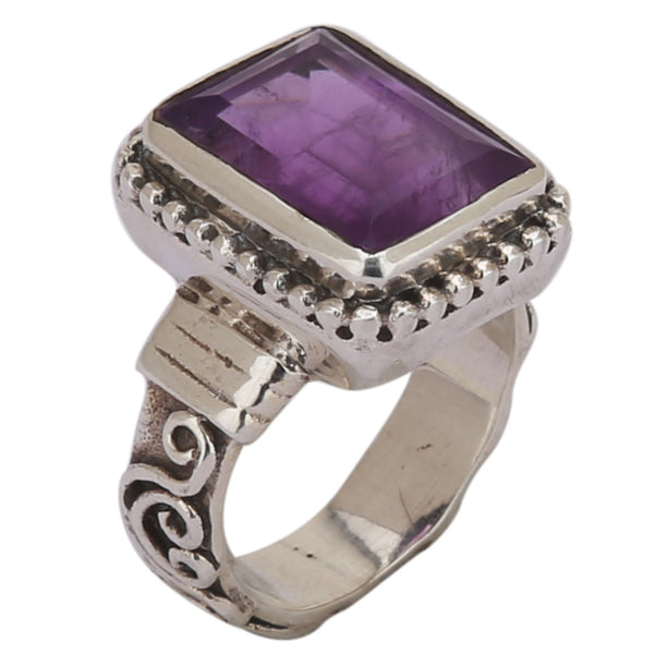 Buy Original Amethyst Crystal 925 Sterling Silver Ring for Men