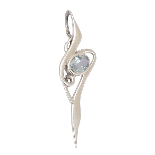 Blue Topaz 925 Silver Pendant - Healing Crystals India