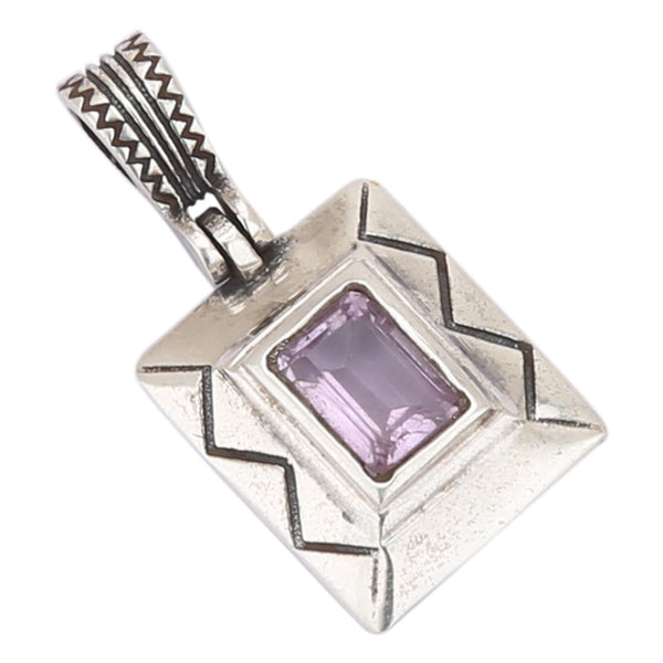 Amethyst Sterling Silver Pendant - Healing Crystals India
