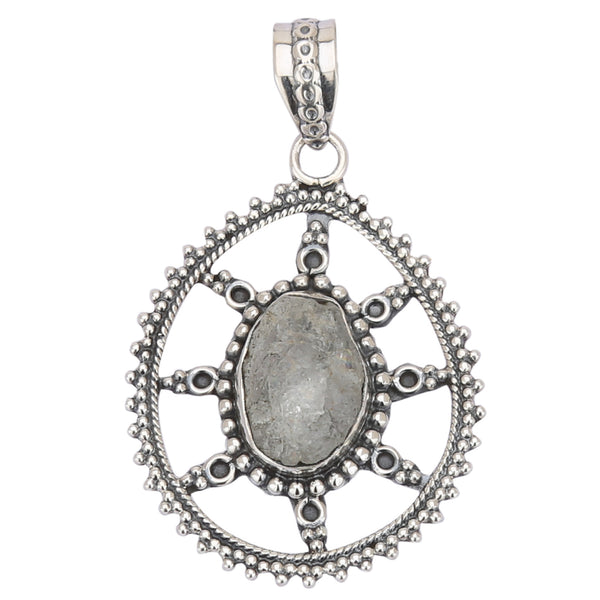 Buy Original 925 Sterling Silver Rough Stone Victorian Star Pendant