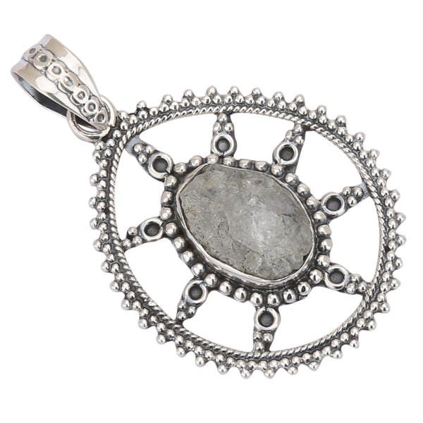 Raw Gemstone 925 Silver Pendant - Healing Crystals India