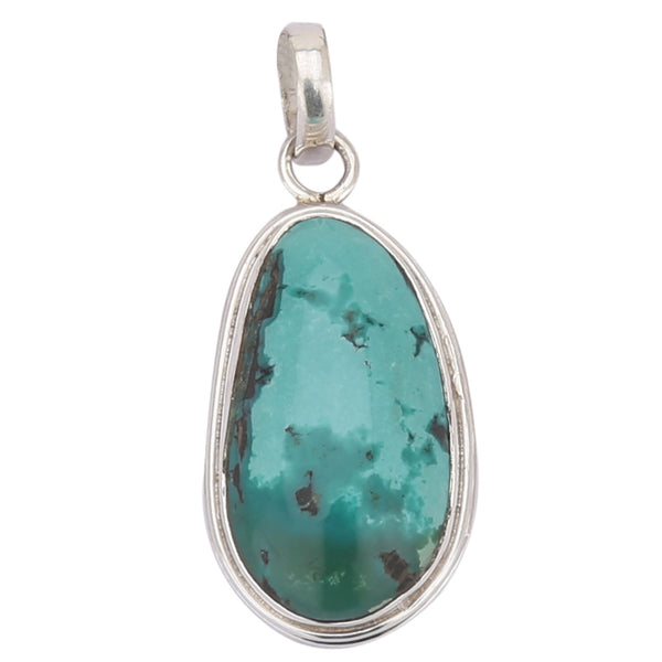 Buy Natural Blue Turquoise 925 Sterling Silver Oval Pendant