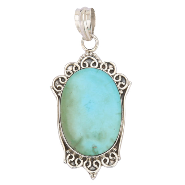 Turquoise 925 Sterling Silver Pendant - Healing Crystals India