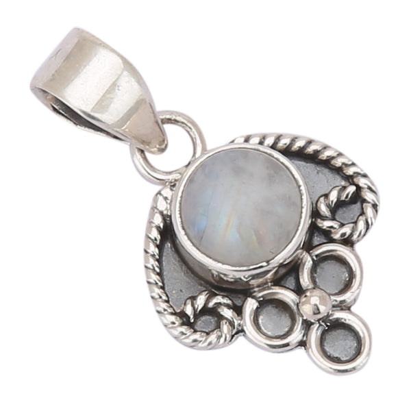 Buy Certified Rainbow Moonstone 925 Silver Pendant -Style 3