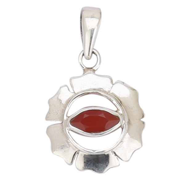 Red Ruby 925 Silver Pendant - Healing Crystals India
